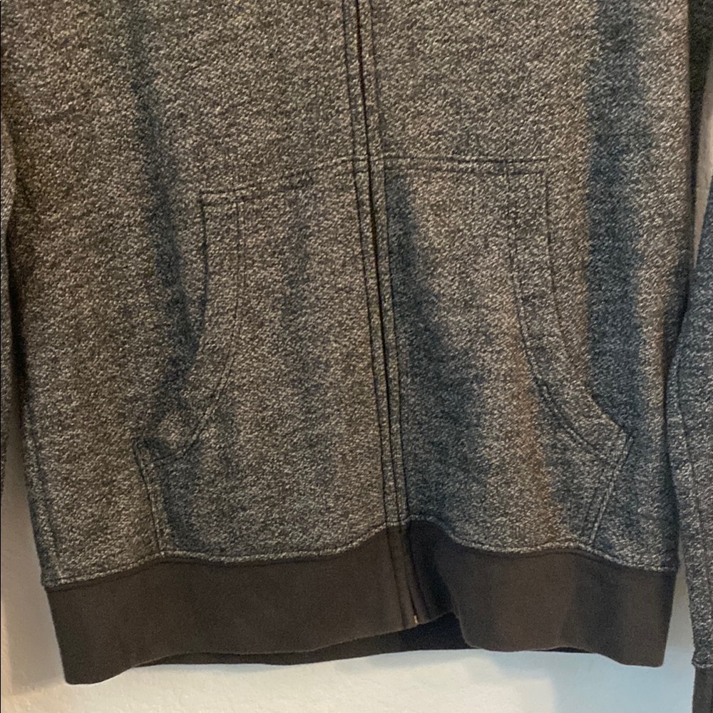 Next Level Apparel Gray Zip Up Sweater with Ribbed Cuffs - Picture 3 of 8
